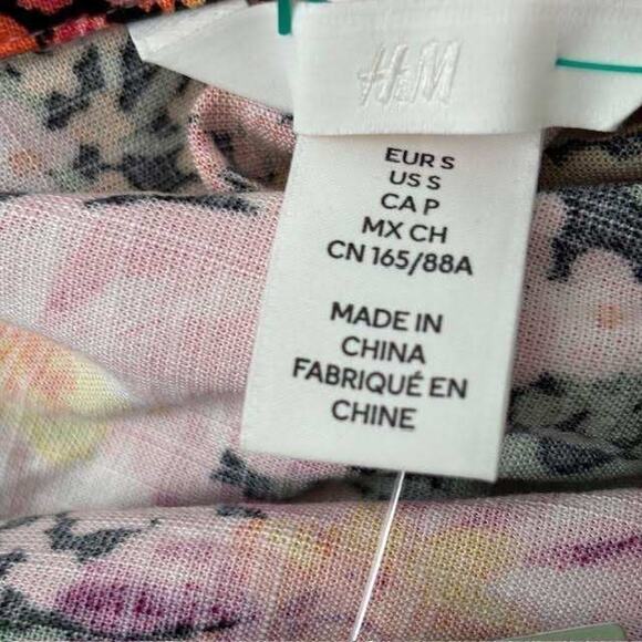 H&M Floral Loose Fit Resort Shirt Black/Floral Womens Size S - Picture 10 of 14